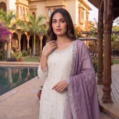 Latest Readymade Dasti Purple Heavy Crunchy Handwork Pakistani Suit In Plazo