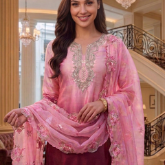 Hoor Tex Instagram Viral farshi salwar ready in shaded peach colour