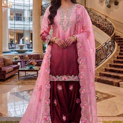 Hoor Tex Instagram Viral farshi salwar ready in shaded peach colour