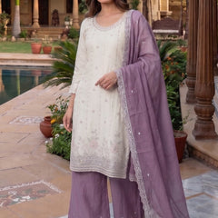 Latest Readymade Dasti Purple Heavy Crunchy Handwork Pakistani Suit In Plazo