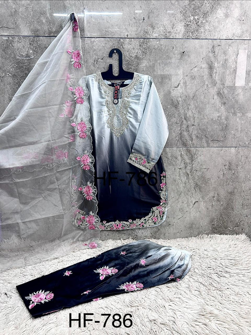 Hoor Tex Instagram Viral farshi salwar ready in shaded grey colour