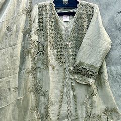 Pakistani Suit Is Perfect For Any Occasion Mehndi Heavy Chiffon With Elegant Coty With Full Of Embroidery Work