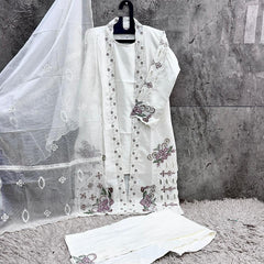 This Pakistani Suits Is One Of The Trending White Suit Cristal Viscous In This You Get Coty Which Give More Attractive Look In Any Occasion