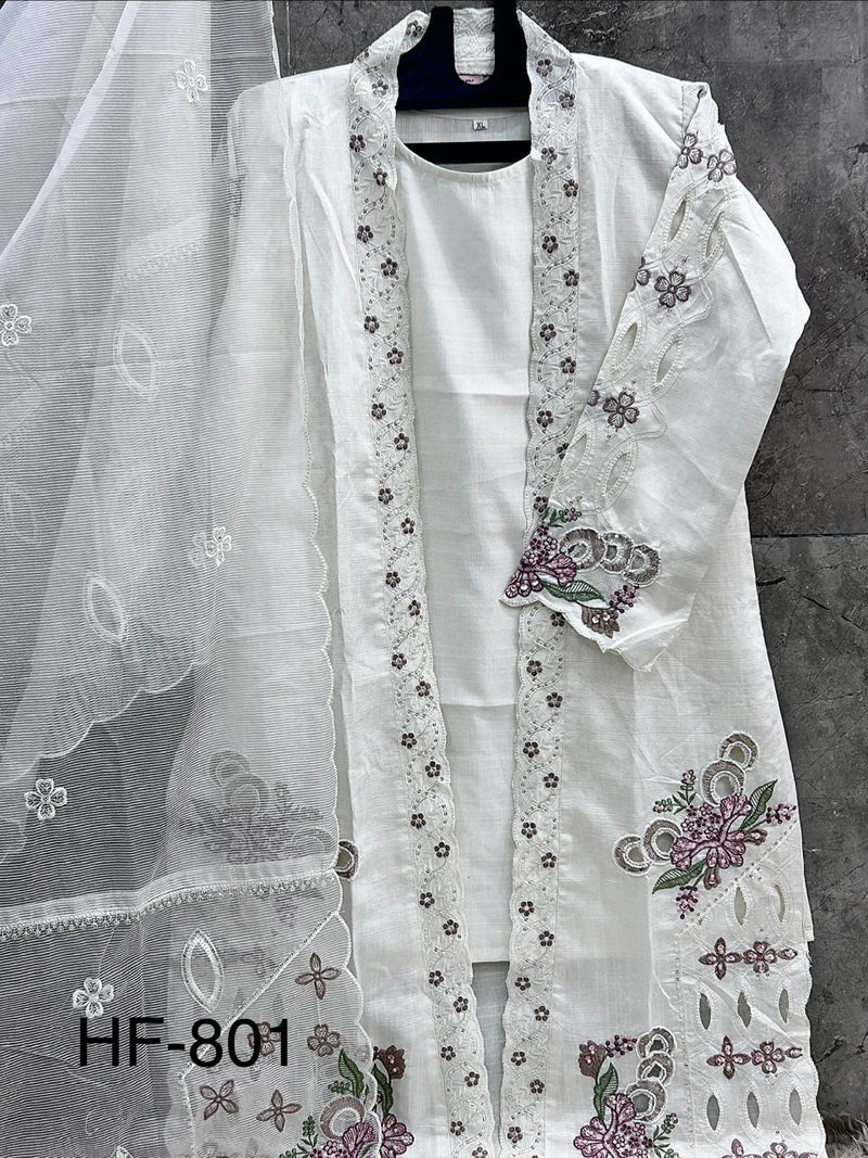 This Pakistani Suits Is One Of The Trending White Suit Cristal Viscous In This You Get Coty Which Give More Attractive Look In Any Occasion