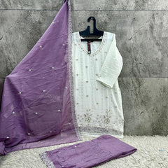 Latest Readymade Dasti Purple Heavy Crunchy Handwork Pakistani Suit In Plazo