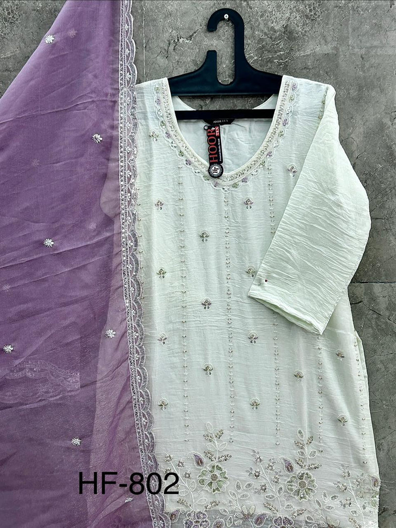Latest Readymade Dasti Purple Heavy Crunchy Handwork Pakistani Suit In Plazo