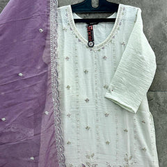 Latest Readymade Dasti Purple Heavy Crunchy Handwork Pakistani Suit In Plazo