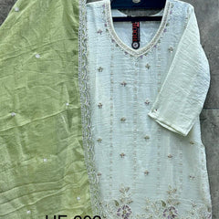 Latest Readymade Pista Heavy Crunchy Handwork Pakistani Suit In Plazo