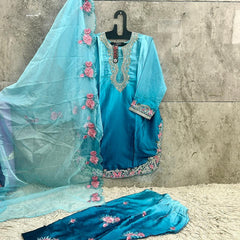 Hoor Tex Instagram Viral farshi salwar ready in shaded sky blue colour