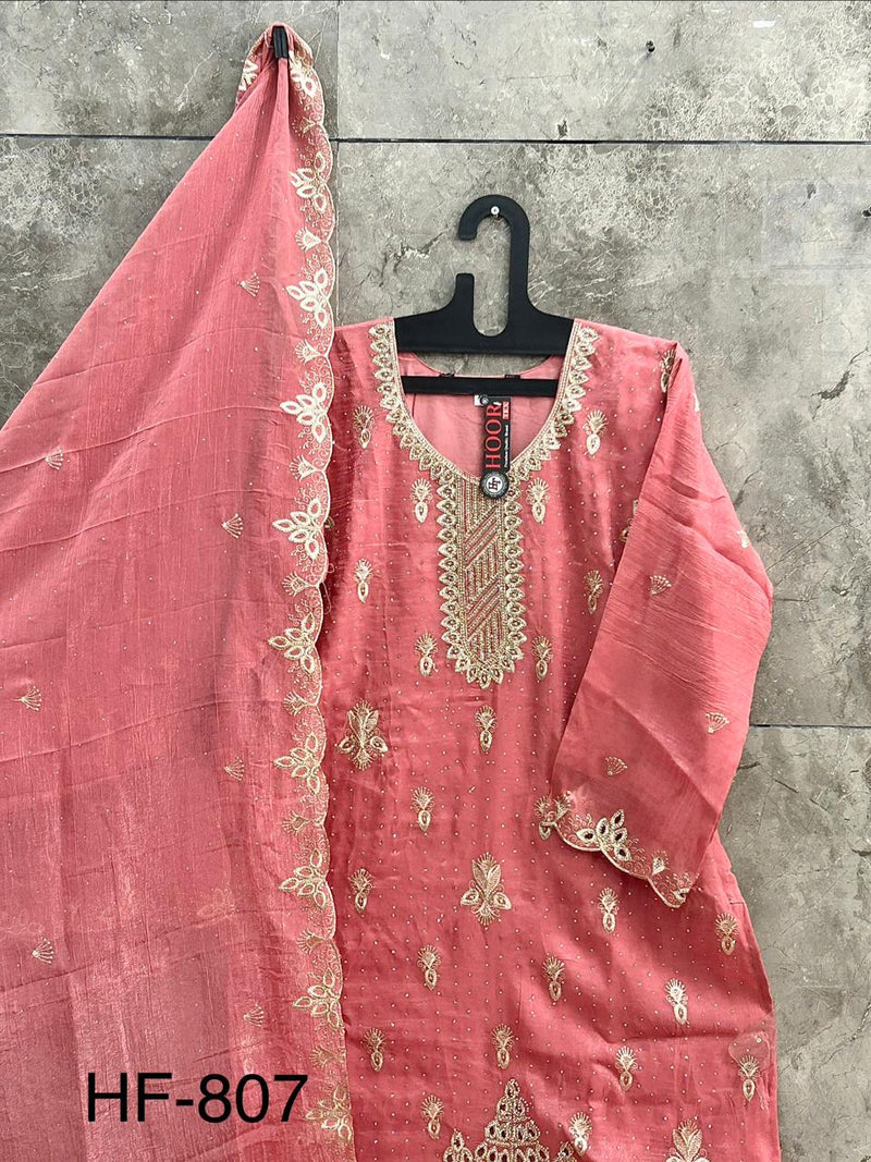 Stitched Pretty Gajri Heavy Crunchy Pakistani Farshi Salwar Kameez With Crunchy Dupatta