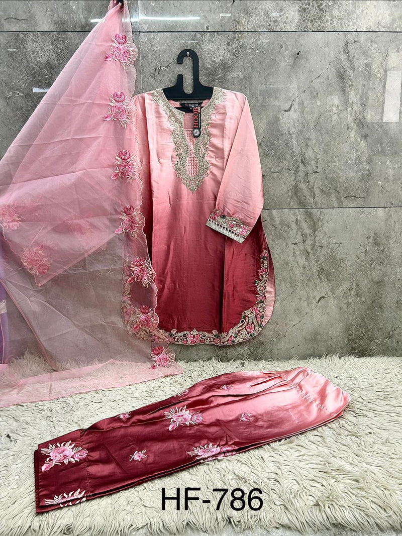 Hoor Tex Instagram Viral farshi salwar ready in shaded peach colour