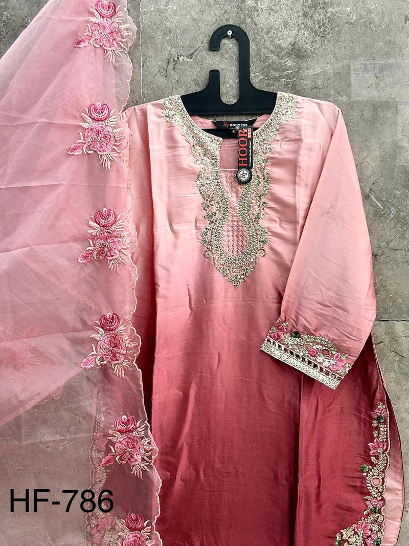 Hoor Tex Instagram Viral farshi salwar ready in shaded peach colour